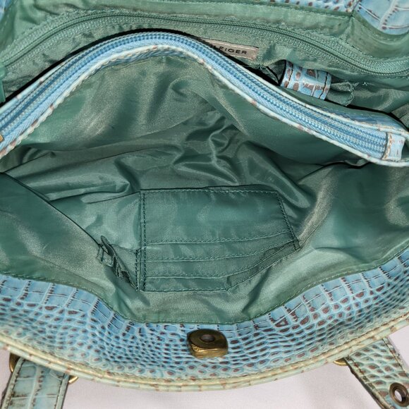 Tommy Hilfiger Vintage Y2K Croc Embossed Shoulder Purse Powder Blue - Picture 8 of 13